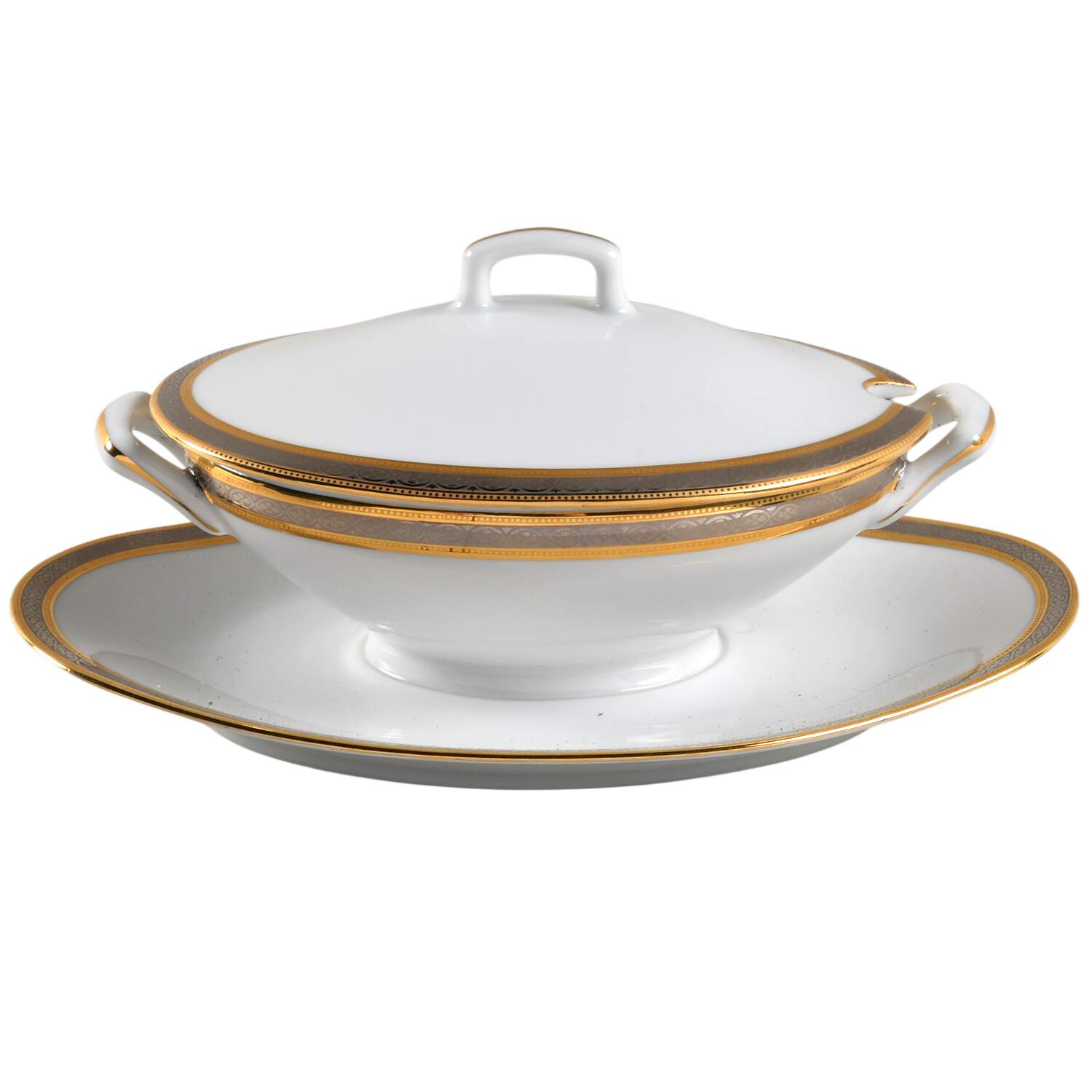 Chambord Gravy Boat w/Attached Underplate & Lid by Charles Field Haviland-1