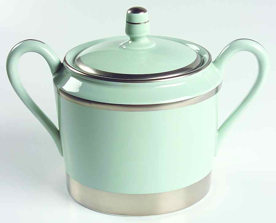William Celadon Sugar Bowl & Lid by Charles Field Haviland-1