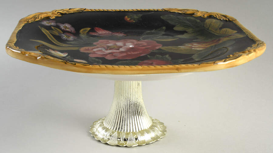 Bali Cake Stand with 4"-5" Metal Pedestal  Hc by Certified International-1