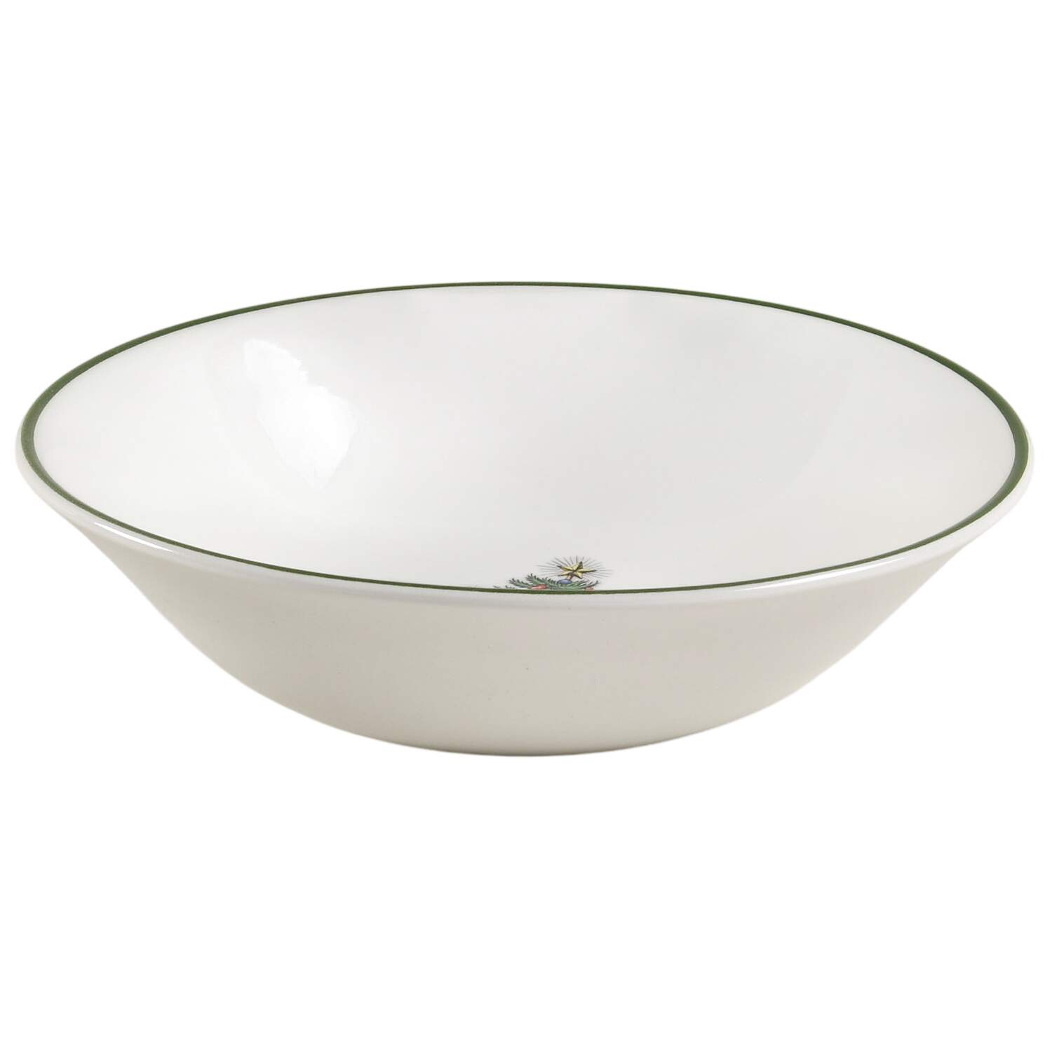 Christmas Tree (Narrow Green Band, White) Coupe Cereal Bowl by Cuthbertson-1