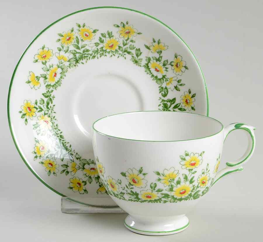 Crs119 Footed Cup & Saucer Set by Crown Staffordshire-1
