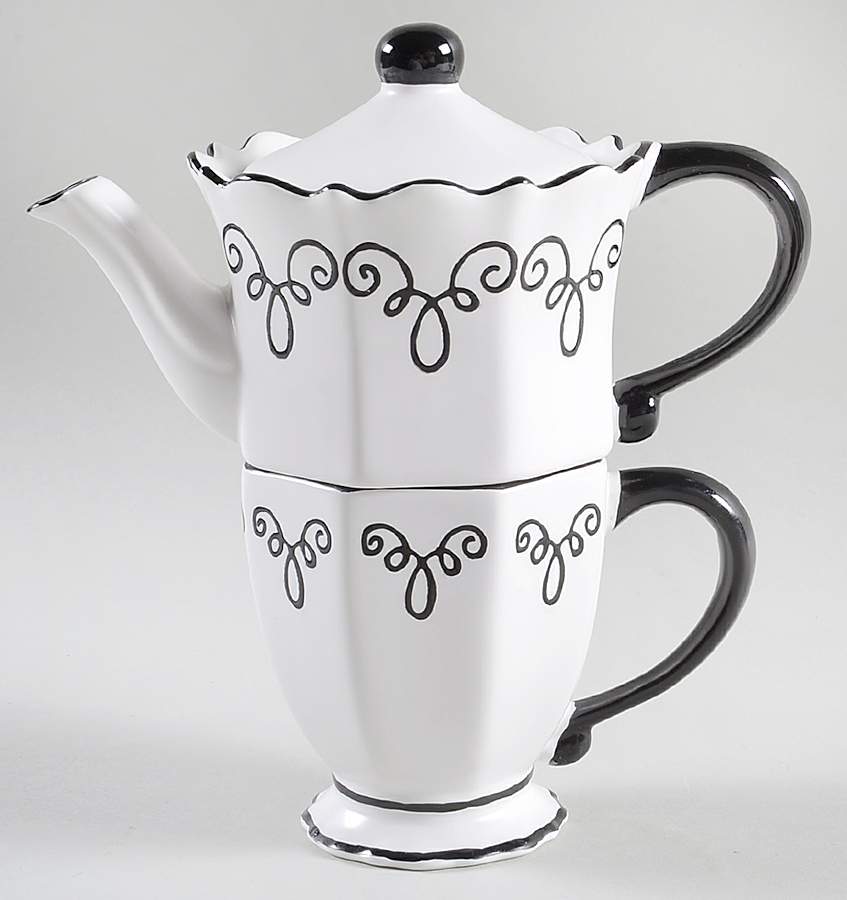 Bon Bonniere Coconut Creme Individual Teapot & Lid with Cup by Chaleur-1