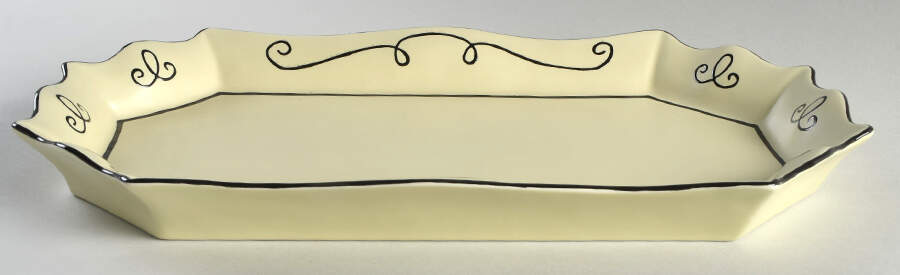 Bon Bonniere Buttercreme 14" Oval Serving Platter by Chaleur-1