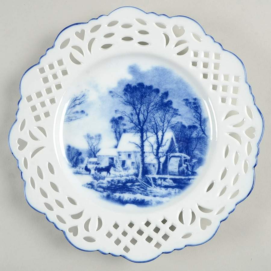Blue And White Wall Plate by Cracker Barrel-1