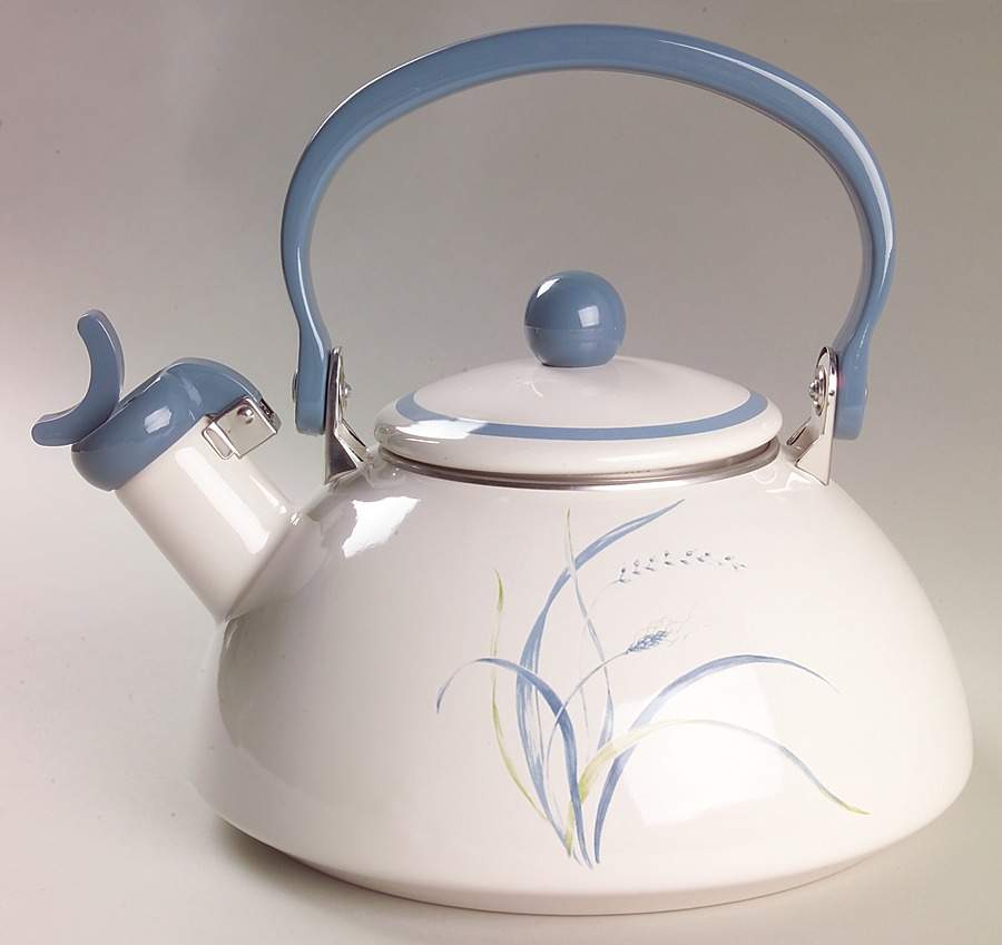 Coastal Breeze (Corelle) Metal Whistler Kettle & Lid by Corning Corelle-1