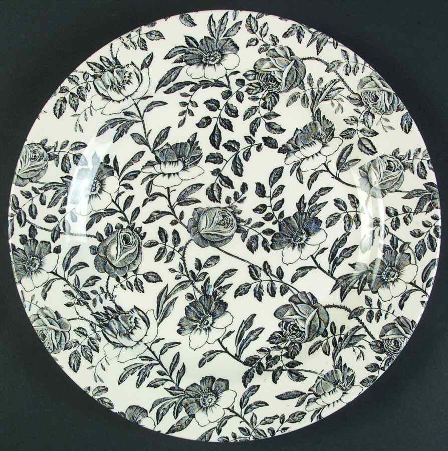Black Peony Dinner Plate by Churchill-1