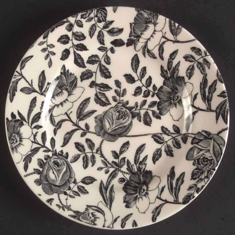 Black Peony Bread & Butter Plate by Churchill-1