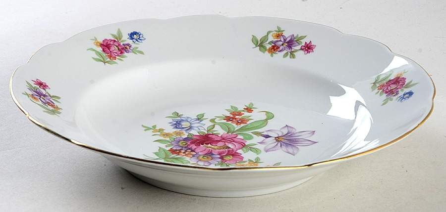 Meisen Flower Rim Soup Bowl by Cmielow (Poland)-1