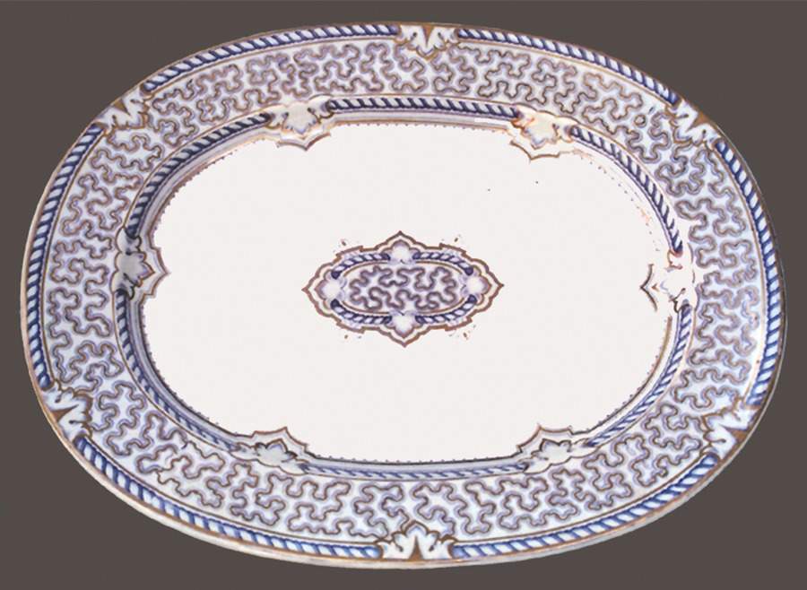 Vermicelli 17" Oval Serving Platter by Charles Meigh & Sons-1