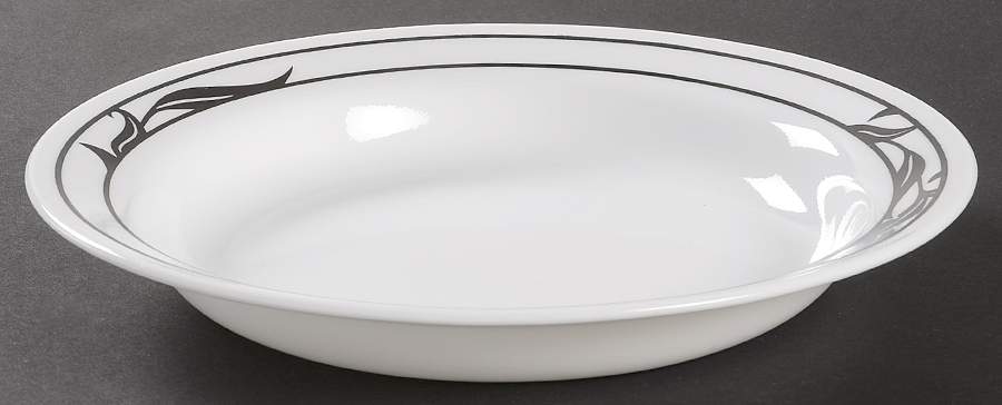 Lyrics Blue Gray (Corelle) Rim Soup Bowl by Corning Corelle-1