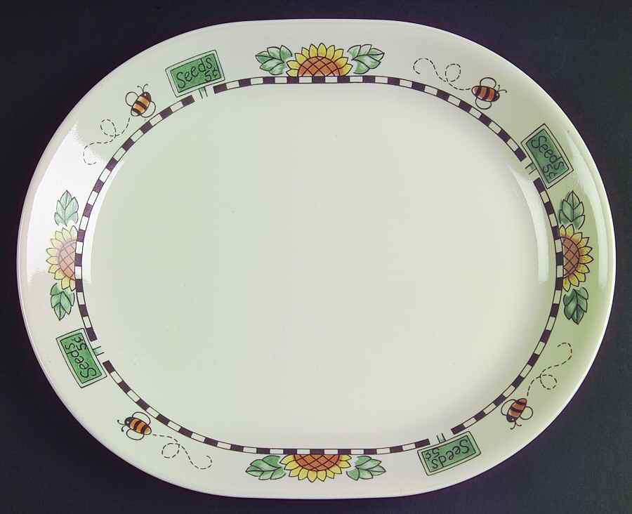 Sunblossoms (Corelle) 12" Oval Serving Platter by Corning Corelle-1