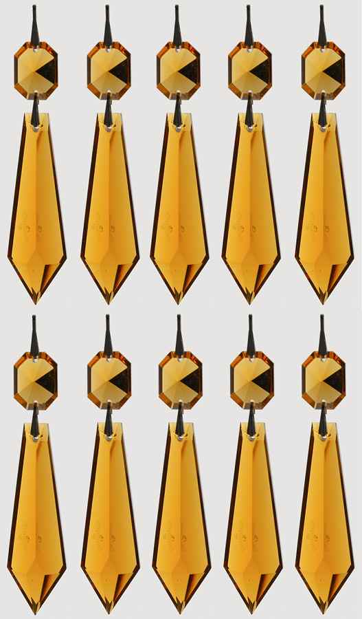 Lighting Parts (Boxed Set of 10) Amber D.6 3" Drop & Button by Waterford Crystal-1