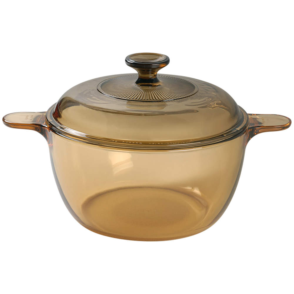 Visions Amber 2.5 Qt Stew Pot W/Lid by Corning Corelle-1