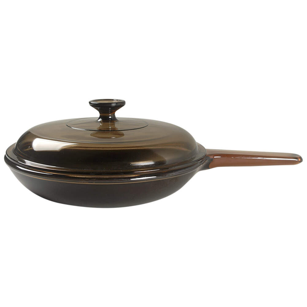 Visions Amber 10" Non Stick Skillet & Lid by Corning Corelle-1