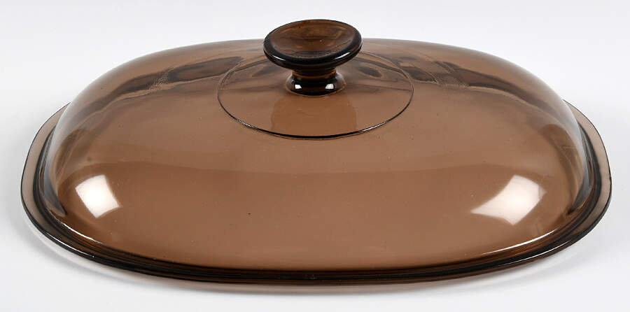 Visions Amber Lid for 4 Quart Oval Roaster by Corning Corelle-1