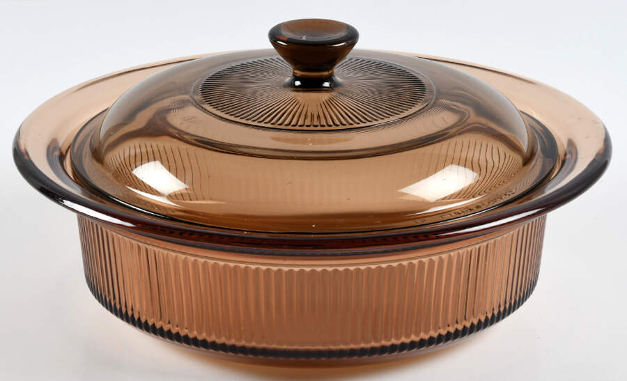 Visions Amber 1 Qt Rd Oven/Micrwave Casserole & Lid by Corning Corelle-1
