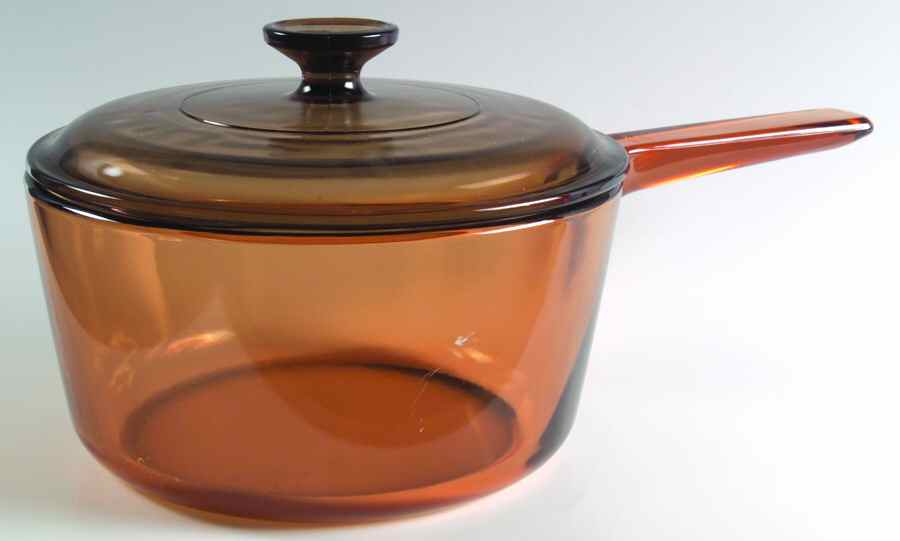 Visions Amber 2.5 Quart Saucepan with Lid by Corning Corelle-1