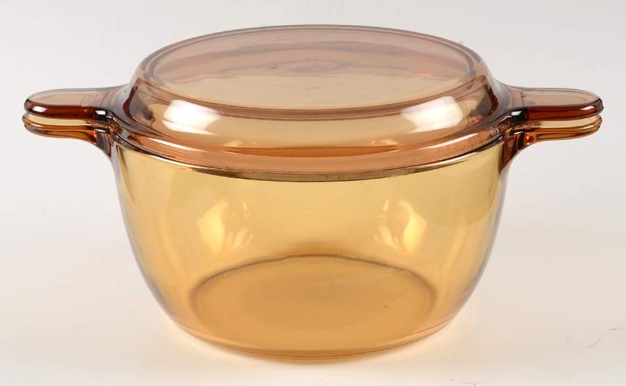 Visions Amber Stew Pot with Lid by Corning Corelle-1