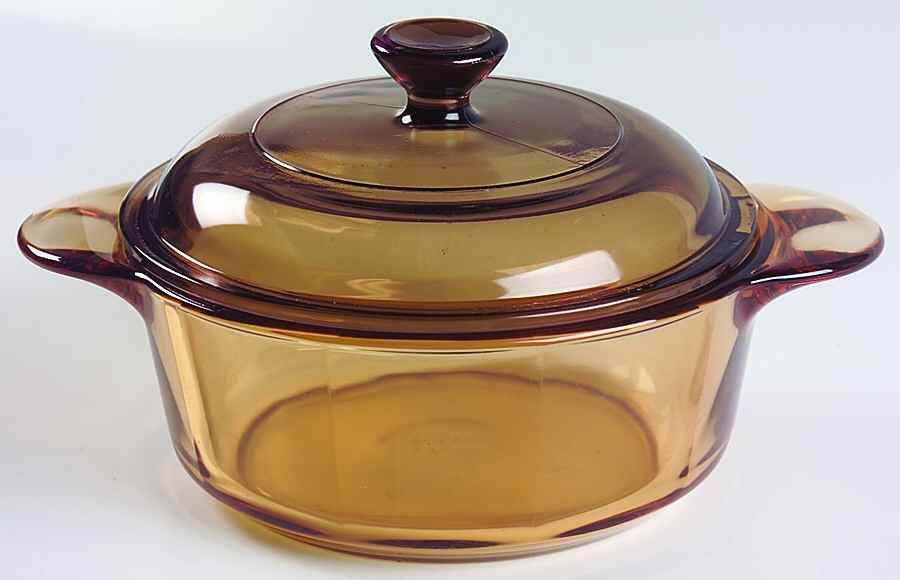 Visions Amber 1 Qt Round Covered Casserole by Corning Corelle-1