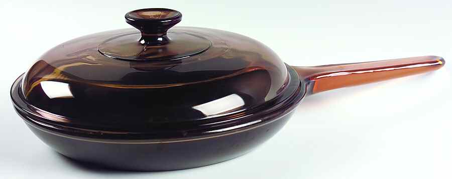 Visions Amber 10" Non Stick Skillet & Lid by Corning Corelle-1