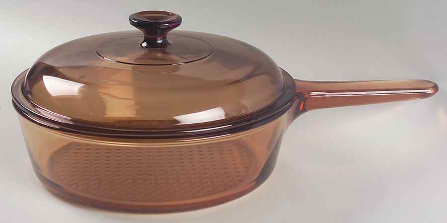 Visions Amber 2 1/2 Quart Chicken Fryer & Lid by Corning Corelle-1