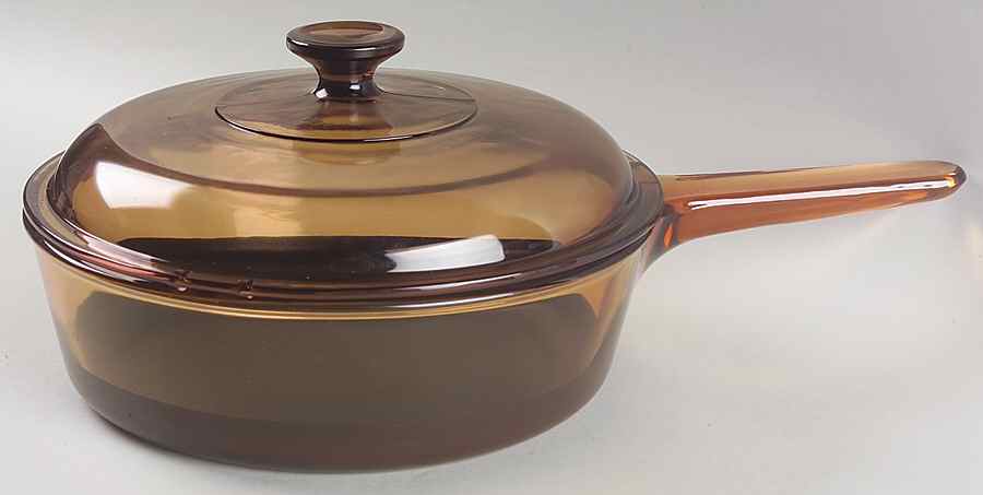 Visions Amber 10" Non Stick Skillet & Lid by Corning Corelle-1