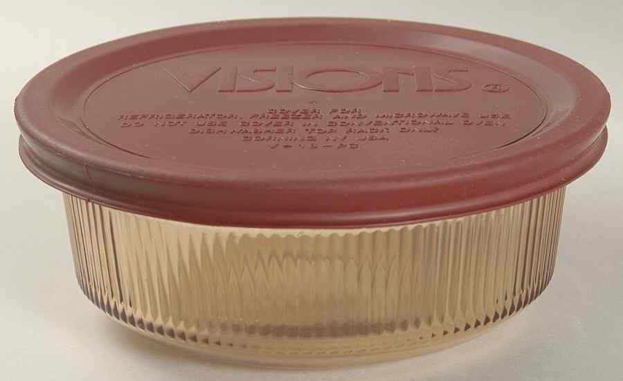 Visions Amber 1 Pt Round Casserole & Plastic Lid by Corning Corelle-1