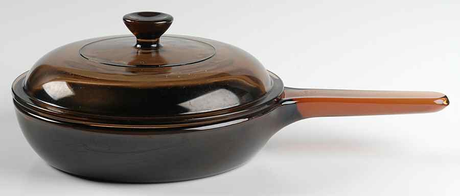 Visions Amber 7" Non Stick Skillet & Lid by Corning Corelle-1