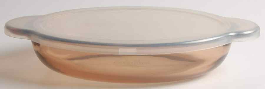Visions Amber 14 Oz Casserette & Plastic Lid by Corning Corelle-1
