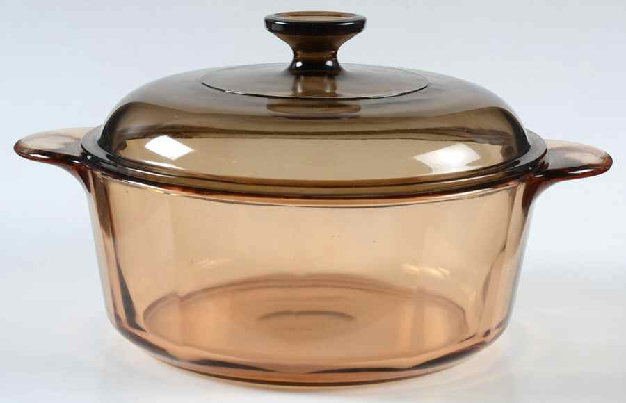 Visions Amber 2.5 Qt Round Covered Casserole by Corning Corelle-1