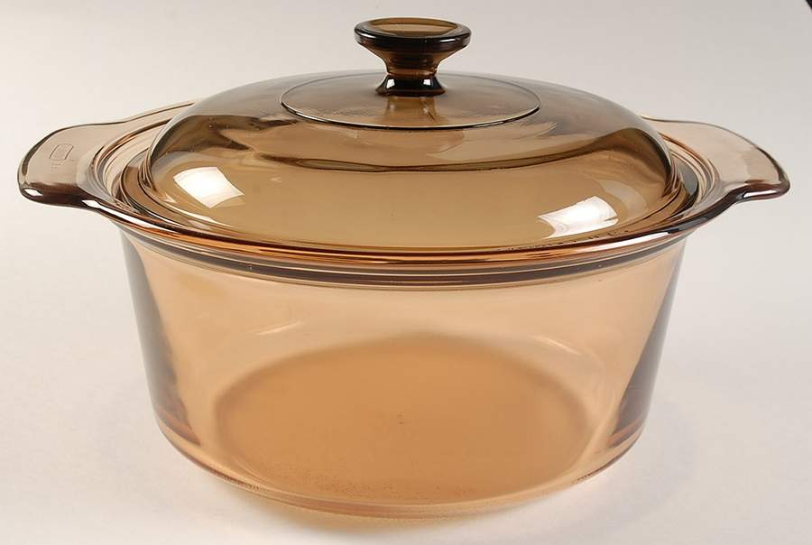 Visions Amber 3.5 Quart Round Covered Casserole by Corning Corelle-1