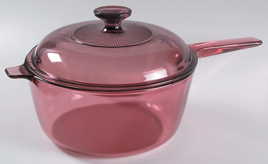 Visions Cranberry 2.5 Quart Saucepan with Lid by Corning Corelle-1