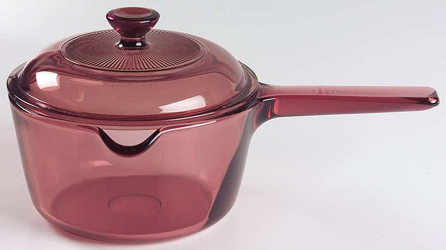 Visions Cranberry 1 Quart Saucepan & Lid by Corning Corelle-1