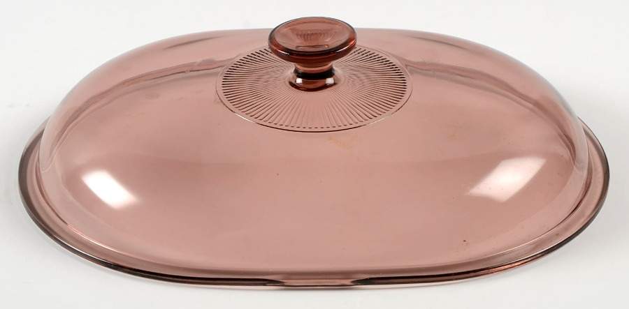 Visions Cranberry Lid for 4 Quart Oval Roaster by Corning Corelle-1