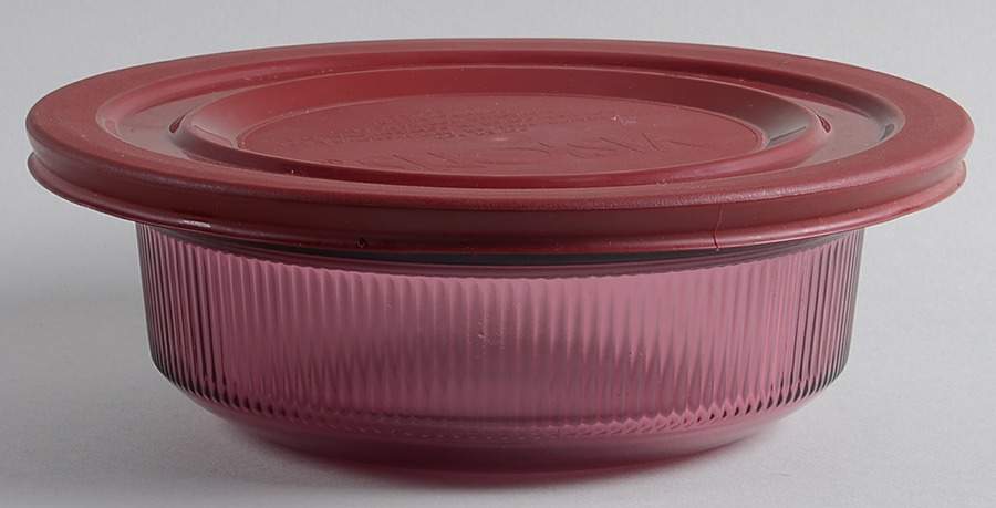 Visions Cranberry 24 Oz Rd Oven/Microwave Casserole & Plastic Lid by Corning Corelle-1