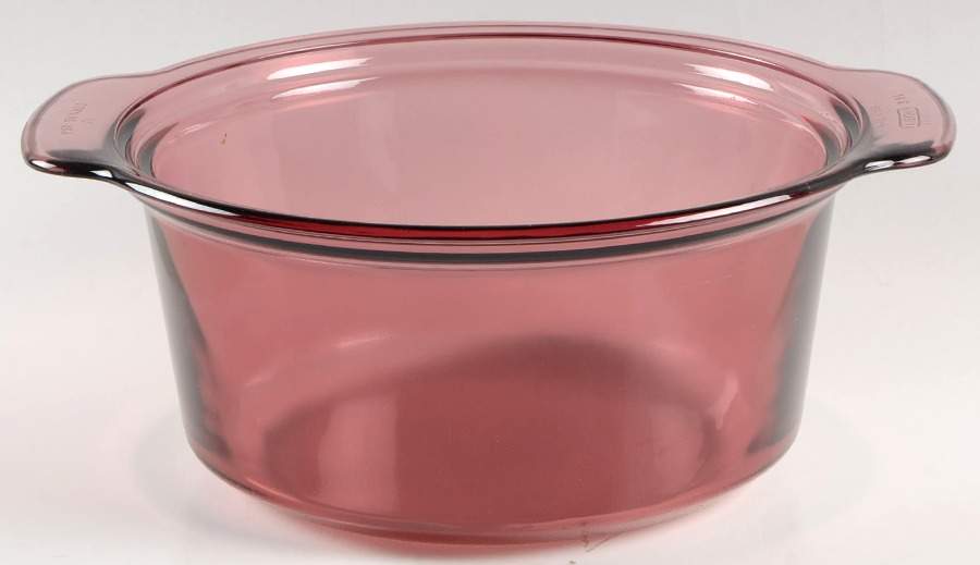 Visions Cranberry 3.5 Quart Round Casserole No Lid by Corning Corelle-1