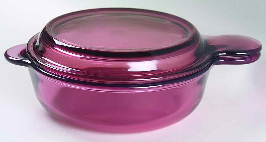 Visions Cranberry Grab a Meal W/Glass Lid by Corning Corelle-1