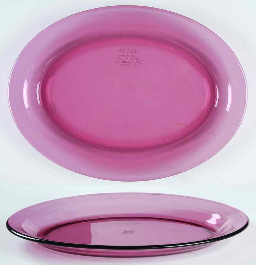 Visions Cranberry 14" Oval Serving Platter by Corning Corelle-1