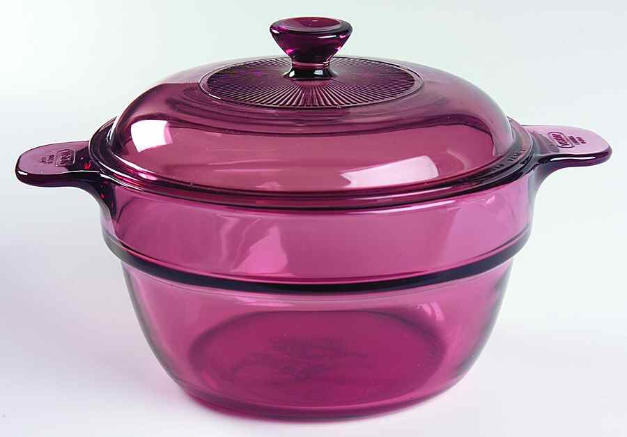 Visions Cranberry Double Boiler Insert with Glass Lid by Corning Corelle-1