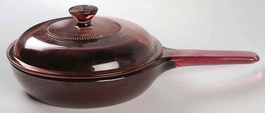 Visions Cranberry 7" Non Stick Skillet & Lid by Corning Corelle-1