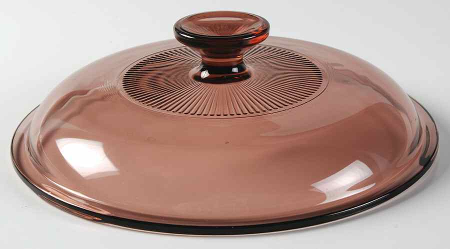 Visions Cranberry Glass Lid for 1.5 Qt Round Casserole by Corning Corelle-1