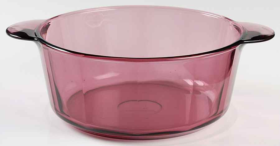 Visions Cranberry 2.5 Qt Round Covered Casserole No Lid by Corning Corelle-1