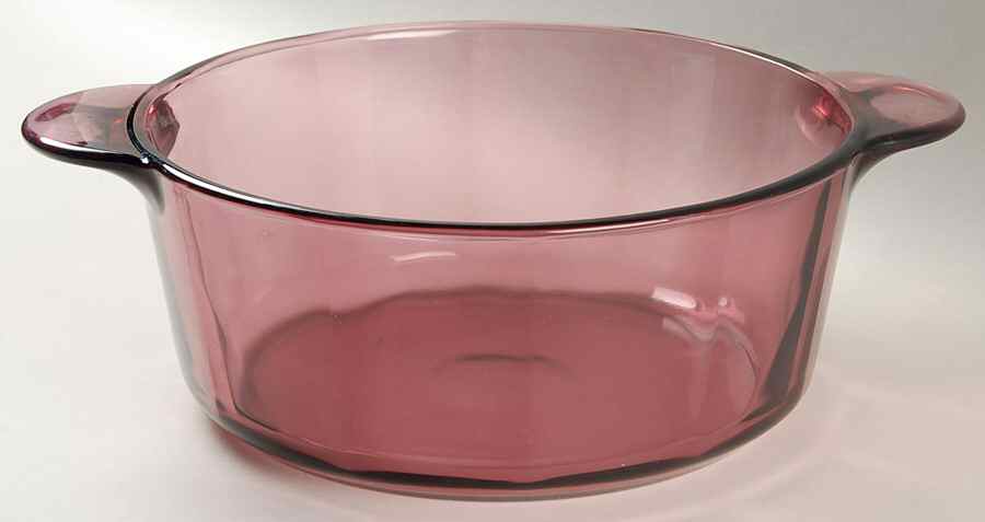 Visions Cranberry 2.5 Quart Round Tab Handle Casserole No Lid by Corning Corelle-1