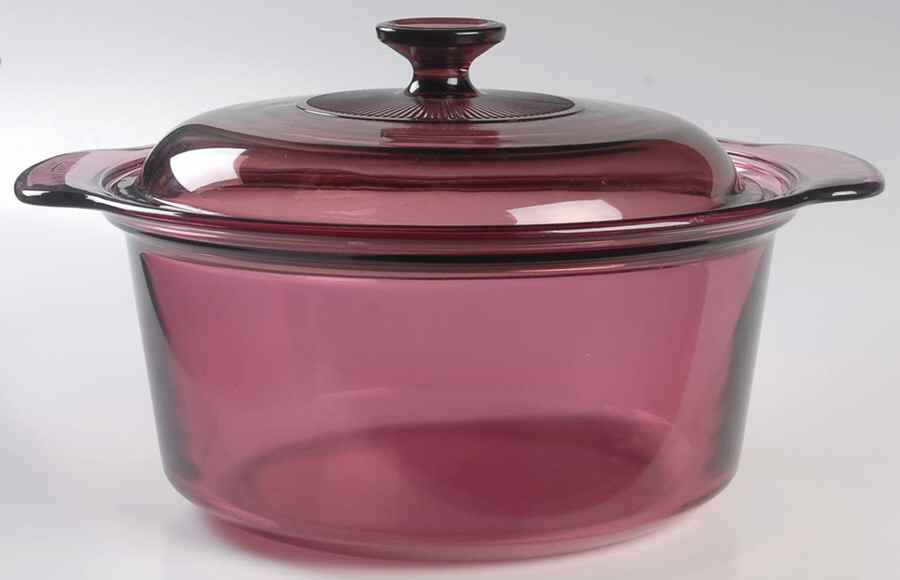 Visions Cranberry 3.5 Quart Round Covered Casserole by Corning Corelle-1