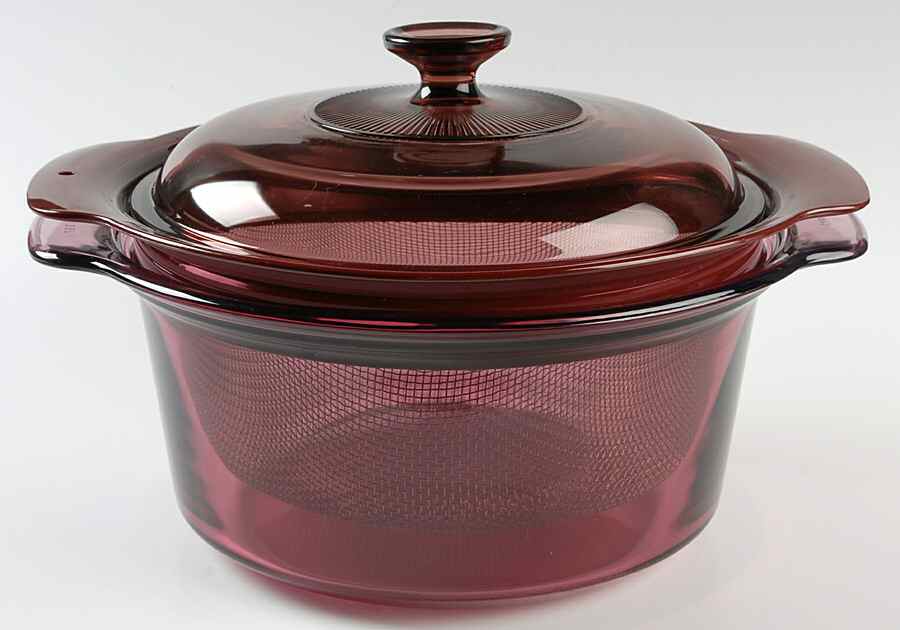 Visions Cranberry 3 1/2 Qt Steam & Boil Bot with Lid & Basket by Corning Corelle-1