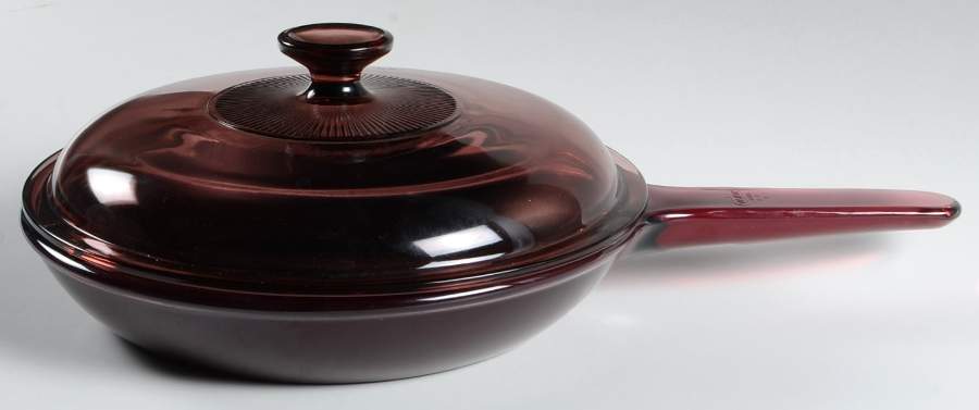 Visions Cranberry 9" Non Stick Skillet & Lid by Corning Corelle-1