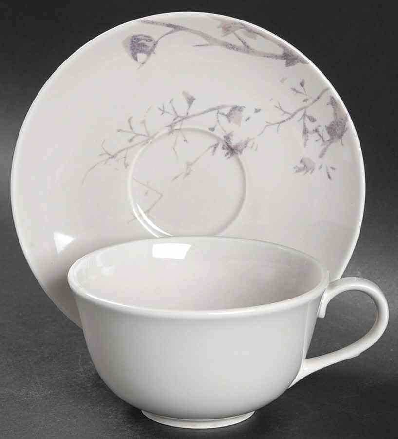 Lavender Shadow Flat Cup & Saucer Set by Calvin Klein-1