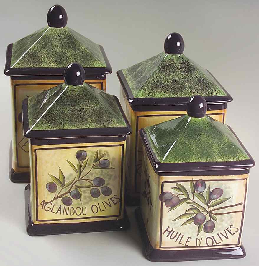 Garden of Olives (4 Piece) Canister Set (Box Set) by Certified International-1