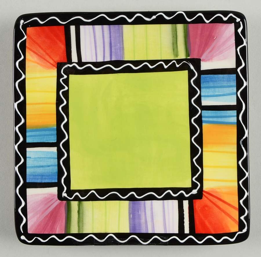Serape Square Canape Plate by Certified International-1