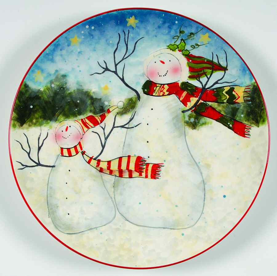 Enchanted Snowman Salad/Dessert Plate by Certified International-1